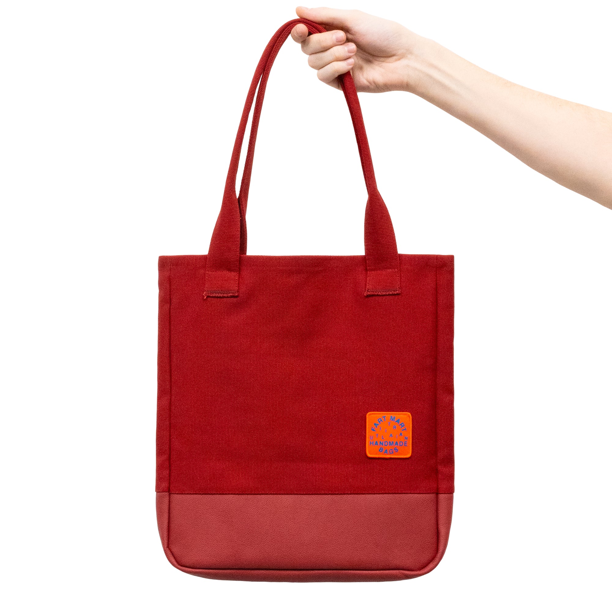 BEET LEATHER BOTTOM TOTE