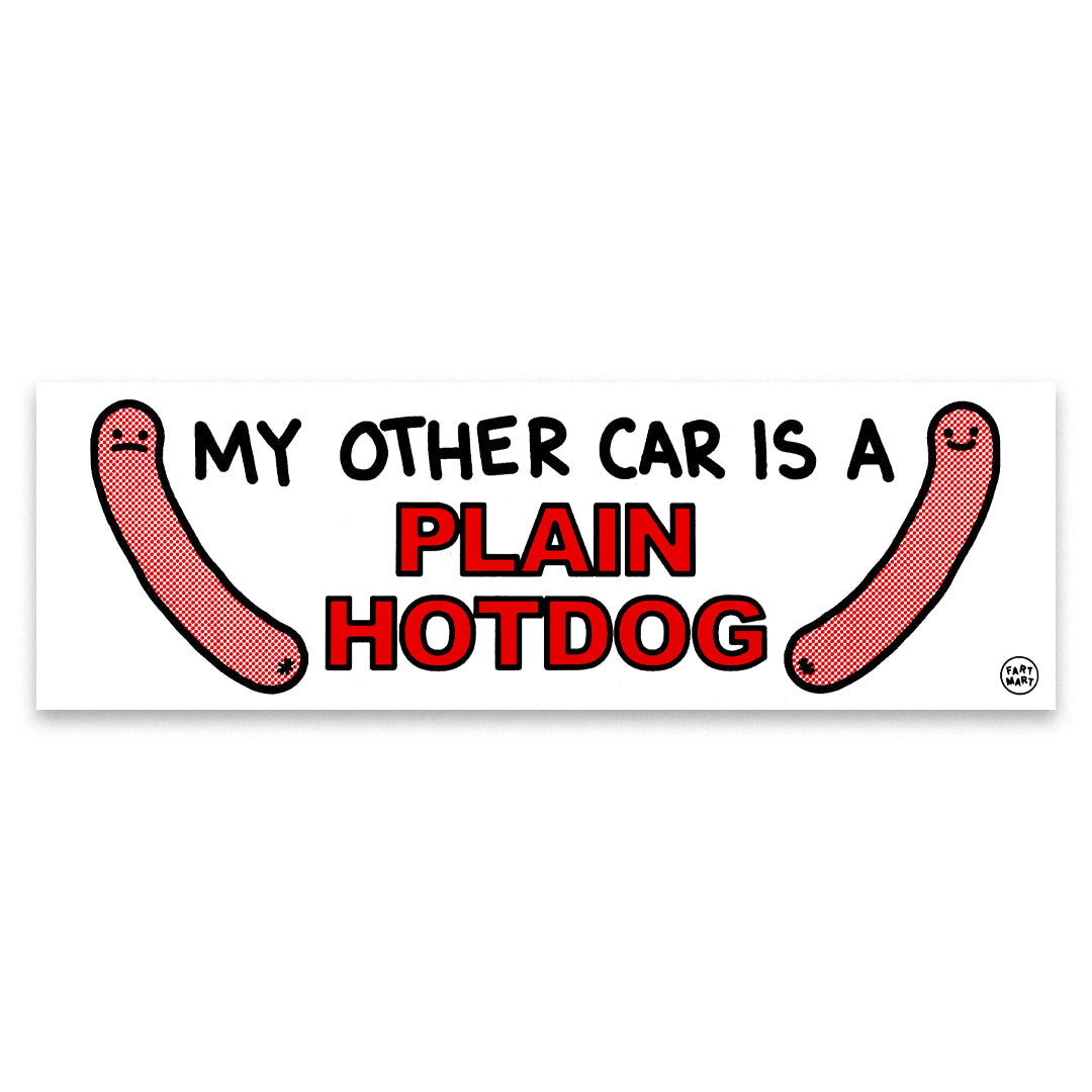 NATALIE DEE PLAIN HOTDOG BUMPER STICKER